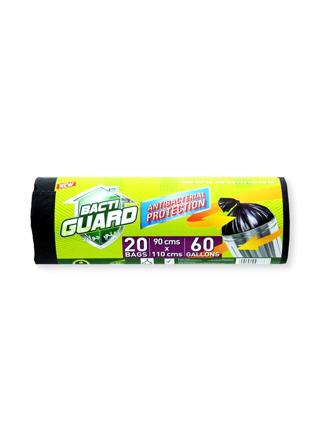 BACTIGUARD 20-Piece Garbage Bag Black 90x110cm  - Image 1