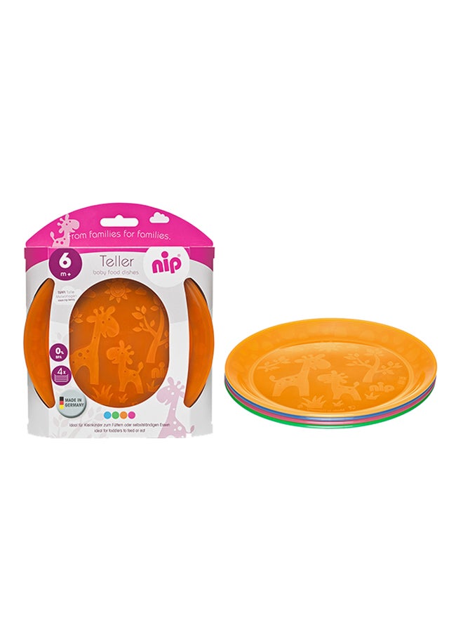 nip 4-Piece Giraffe Printed Dish Set - Image 1