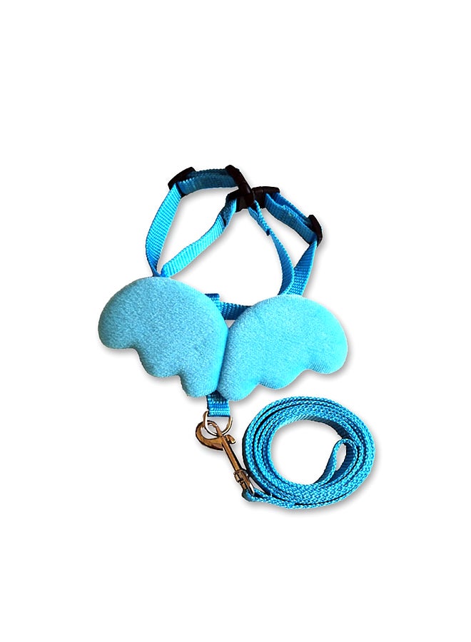 Generic Wing Design Dog Leashes Collar Blue 