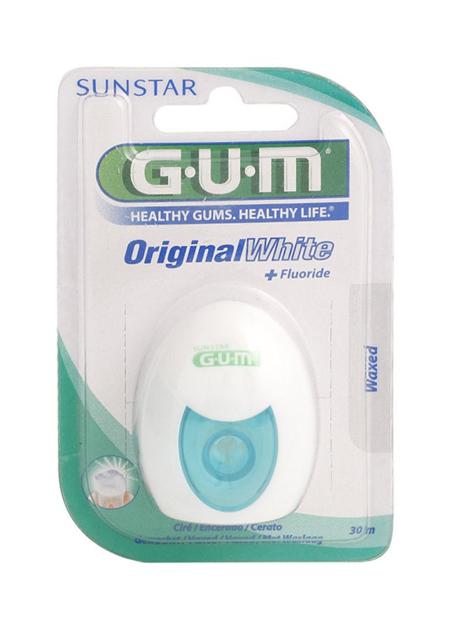 جم خيط أسنان أبيض بالشمع والفلورايد أبيض - Image 1