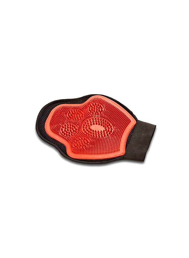QiaoKai Pair Of Grooming Hair Comb Glove For Dog And Cat Black/Orange - Image 1