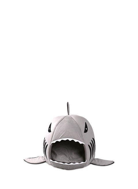 Shark Shape Pet House Grey