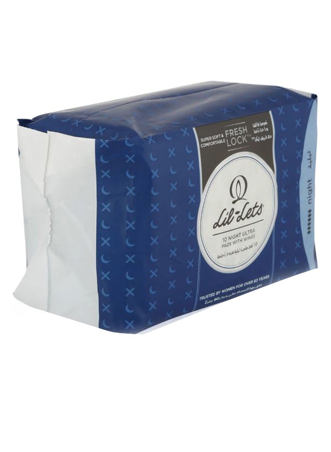 Lil-Lets 10-Pieces Night Ultra Thin Pads With Wings - Image 1