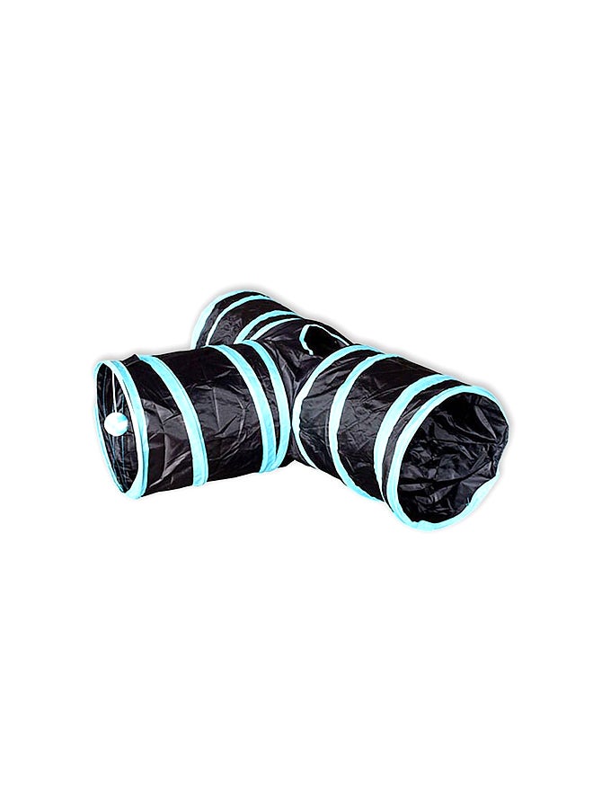 3-Way Hideout Toy Tunnel For Pets Black/Blue - Image 1