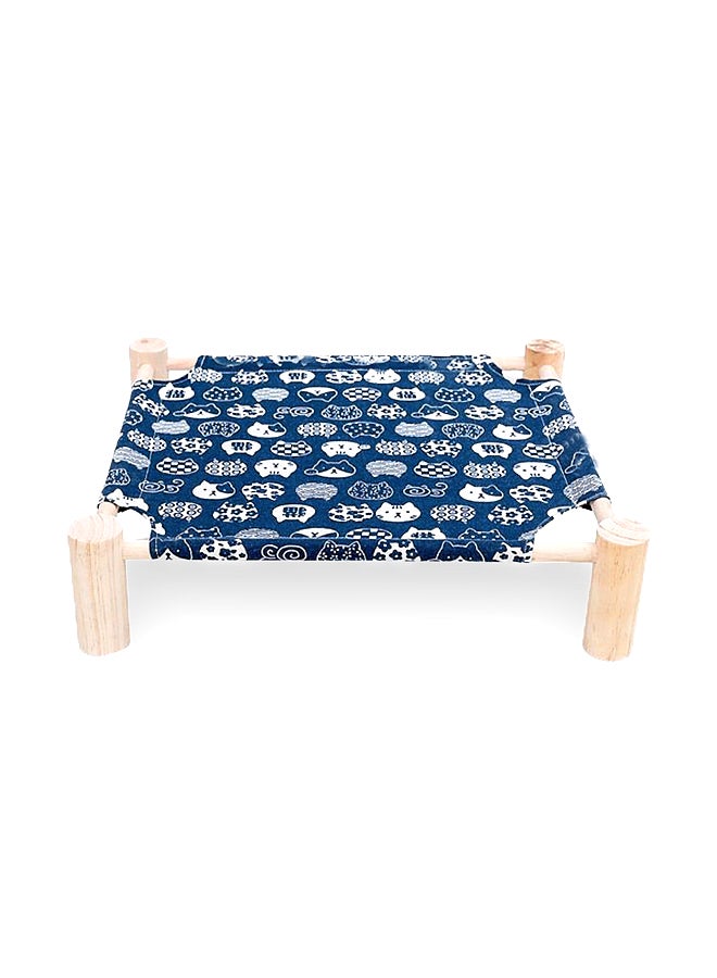 Elevated Hammock Bed For Cat Blue/White/Beige - Image 1