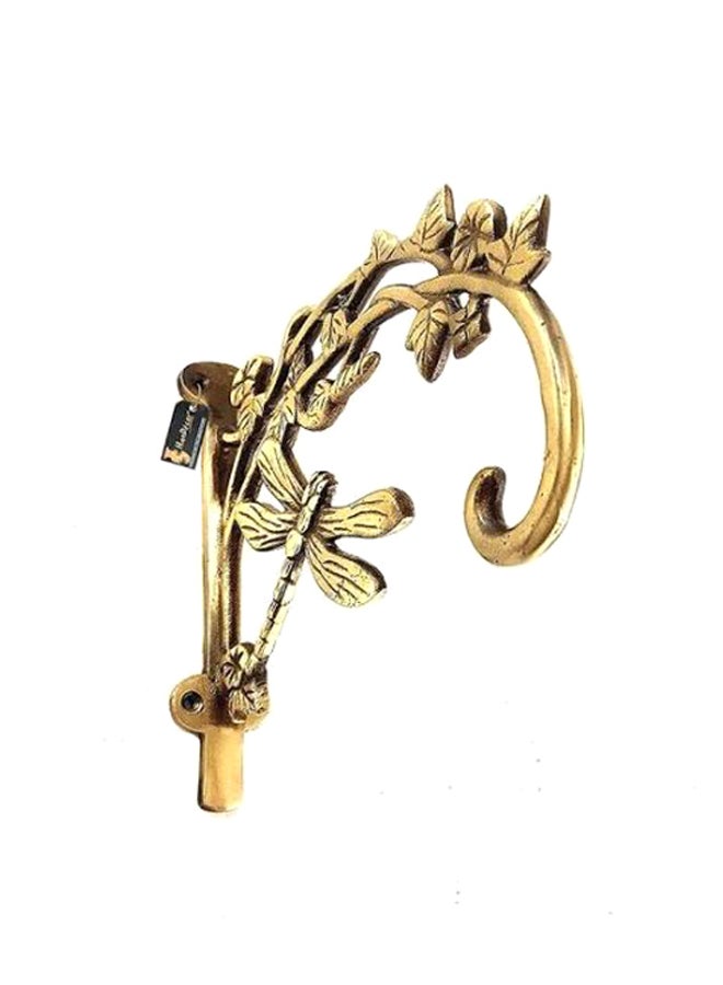 Green Tree - Dragon Fly Style Wall Lantern Diya Hanger Gold 17.5x16.25cm - Image 1