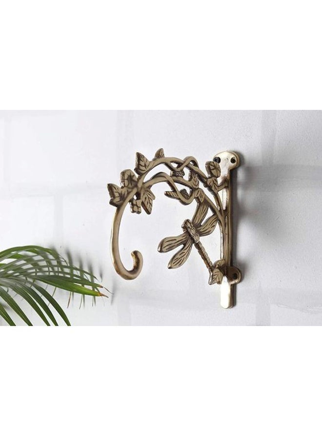 Green Tree - Dragon Fly Style Wall Lantern Diya Hanger Gold 17.5x16.25cm - Image 1