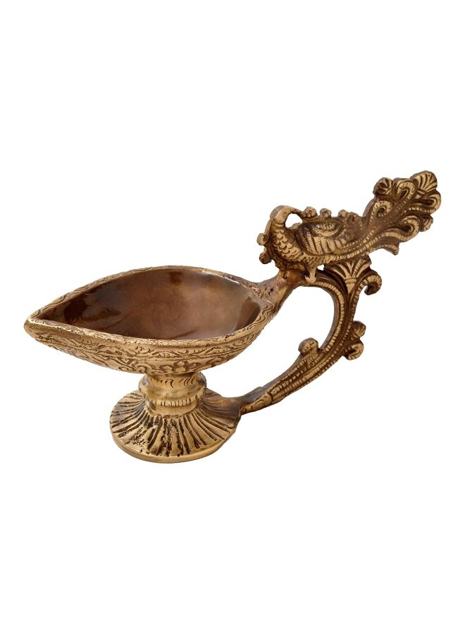 بوجا ديباك مصنوعة يدوية ذهبي 6.5x2.5x3.5بوصة