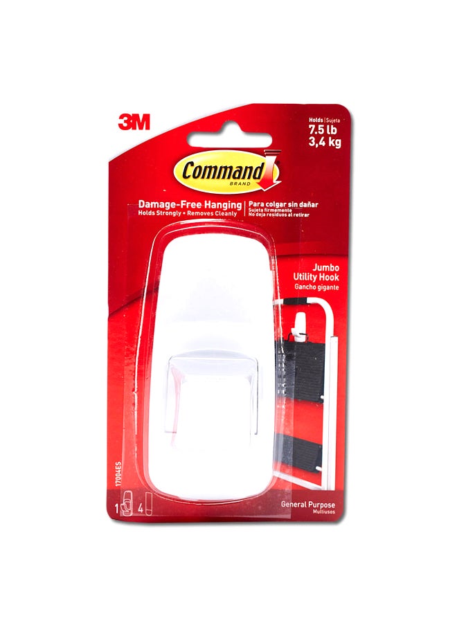 Command Jumbo Utility Hook White 3.4kg - Image 1