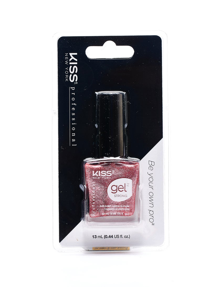 KISS Gel Strong Nail Polish Glitter Pink  - Image 1