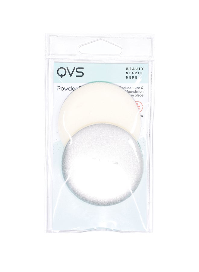 QVS 2-Piece Powder Puff Beige/Silver  - Image 1