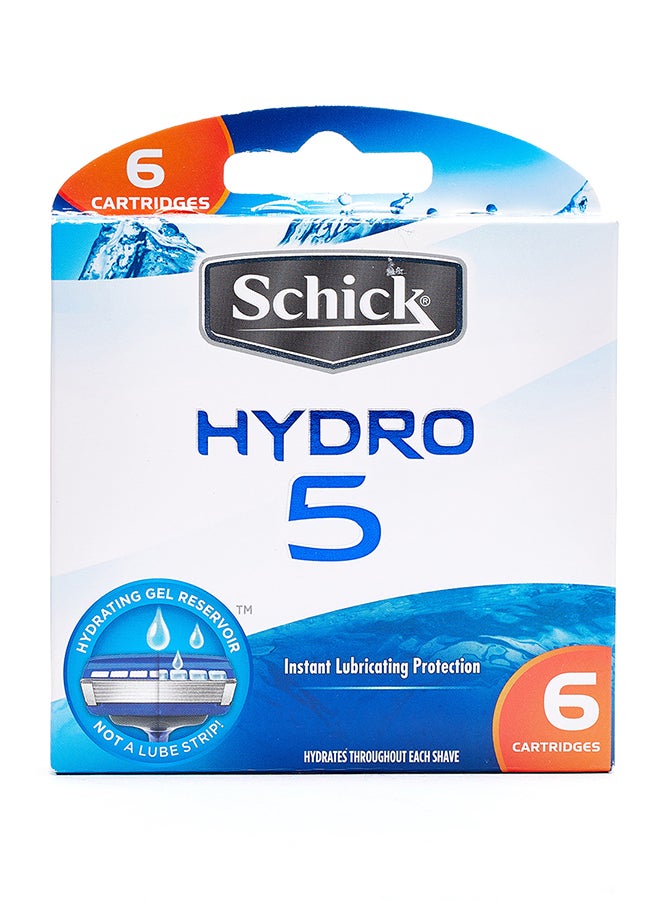 شيك مجموعة شفرات حلاقة بديلة بجل الترطيب 6 قطع أزرق / فضي 48جرام - Image 1