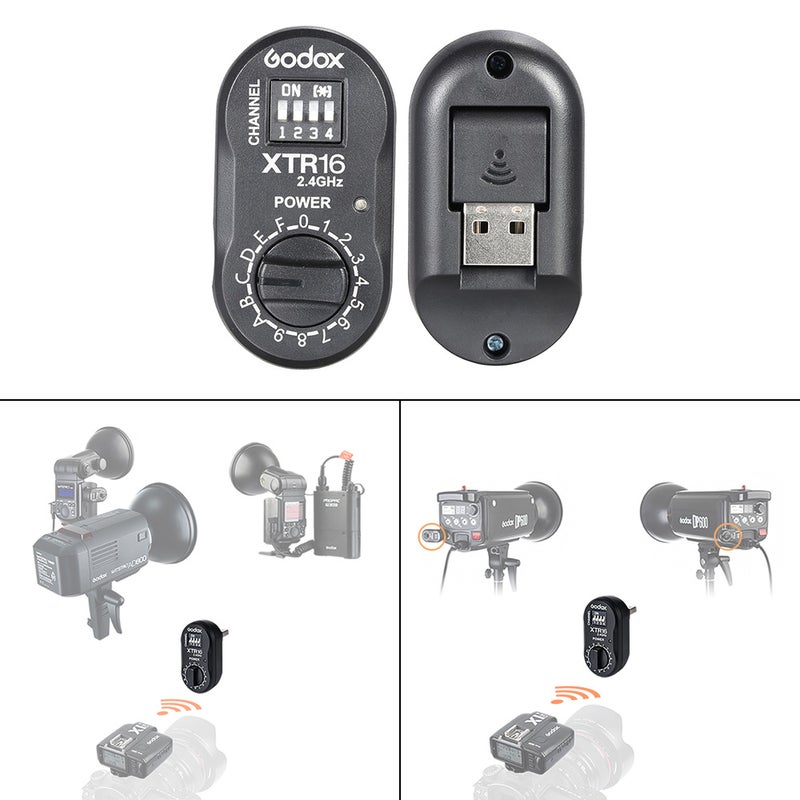 Godox - 2.4G Wireless X-system Remote Control Flash Receiver For X1C X1N XT-16 Transmitter Trigger Wistro AD360/DE/QT/DP/QS/GS/GT Series Multicolour - Image 1