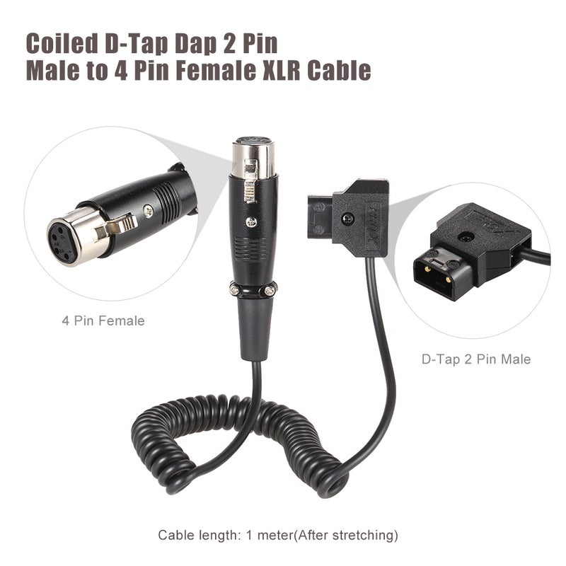 كابل XLR من D-Tap Dap ذكر بدبوسين إلى أنثى ب4 دبابيس أسود - v1602522649/N40984118A_1