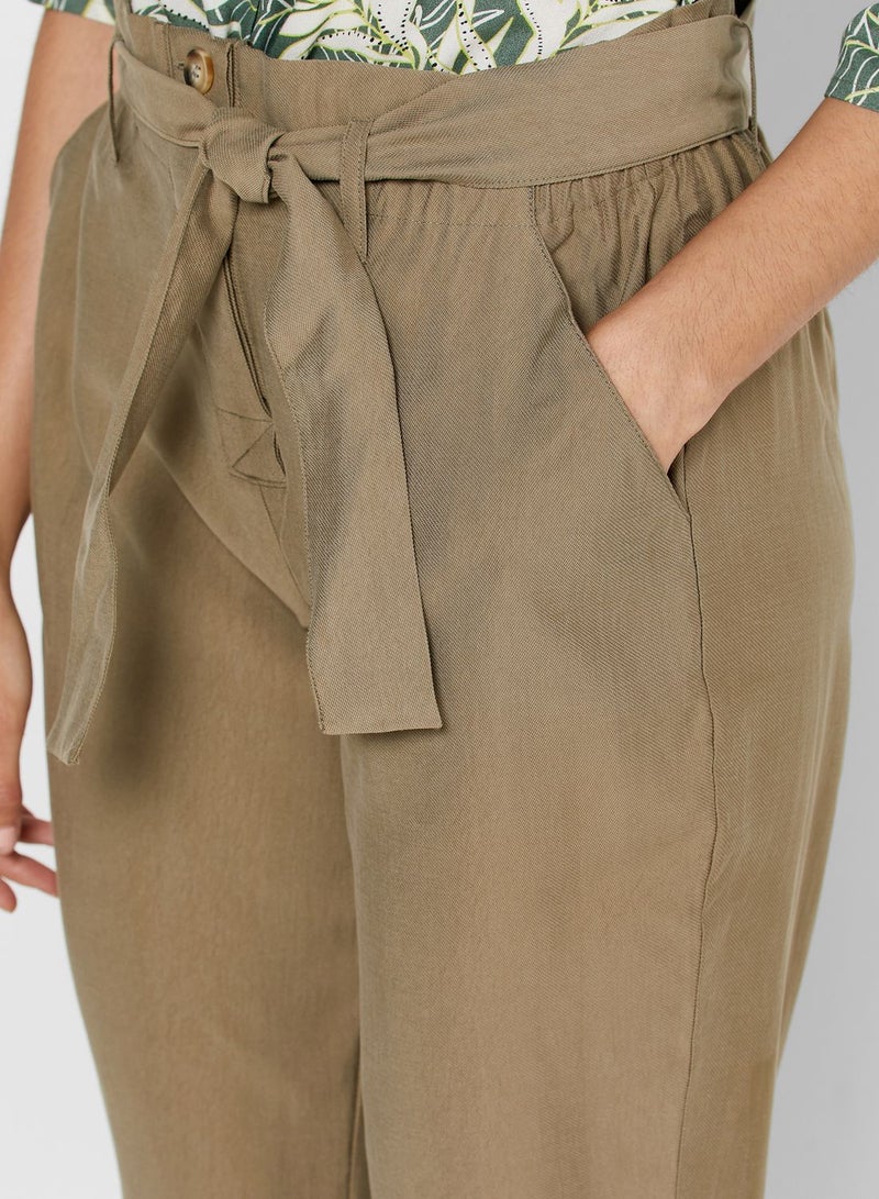 Reserved High Waist Belted Pant Beige - Image 3