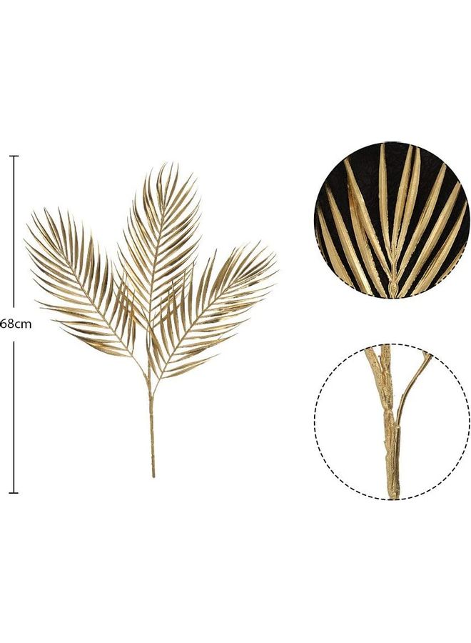 Yatai - 3 Heads Artificial Palm Plant Leaf Gold 68cm - Image 1