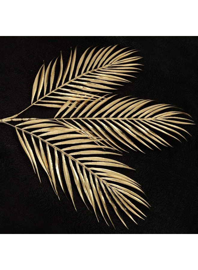 Yatai - 3 Heads Artificial Palm Plant Leaf Gold 68cm - Image 1