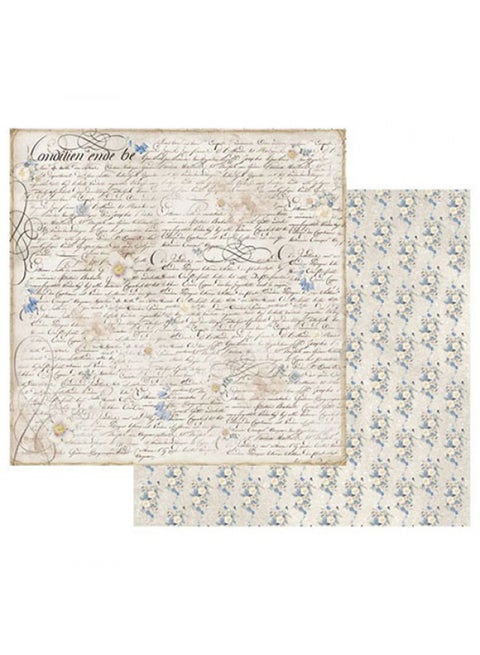 Old England Double Face Scrap Paper White/Grey/Blue
