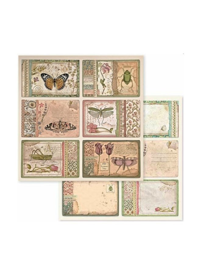 Spring Botanic Cards Double Face Scrap Paper Multicolour