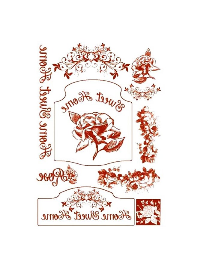 ستامبيريا ورق نقل من قطعتين مقاس A4 - بلون وردي سيبيا أبيض/أحمر