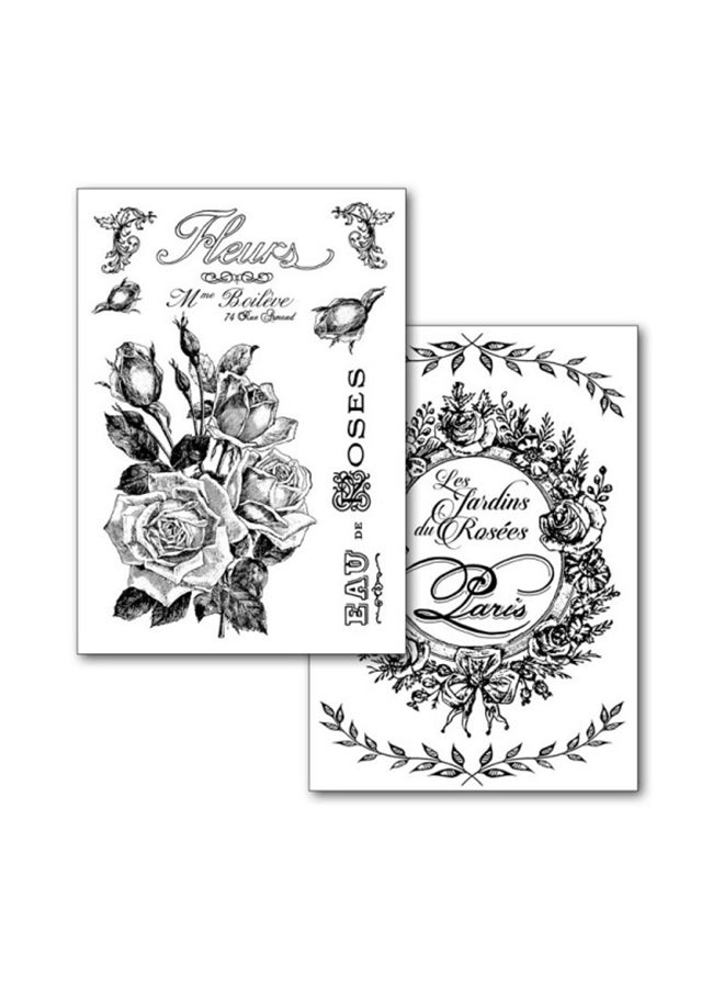 2-Piece A4 Transfer Paper - Fleurs Black/White - v1602536677/N40994536A_1