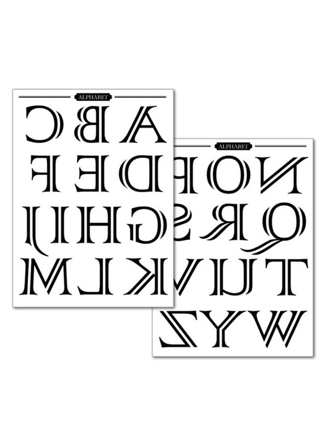 STAMPERIA 2-Piece A4 Transfer Paper - Alphabet Black/White