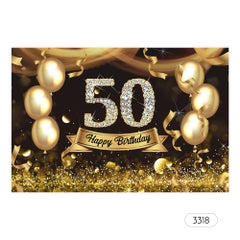 Generic Happy 50th Birthday Photography Background Cloth Multicolour  - Image 1