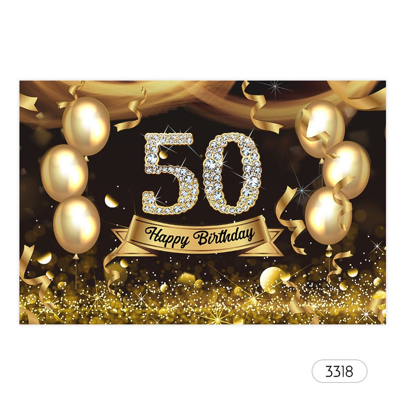 Happy 50th Birthday Photography Background Cloth Multicolour - Image 1