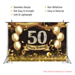Generic Happy 50th Birthday Photography Background Cloth Multicolour  - Image 2