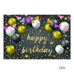 Generic Happy Birthday Photography Background Cloth Multicolour  - Image 1
