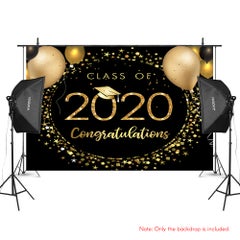 Generic The Class Of 2020 Graduation Photography Background Cloth Multicolour  - Image 2