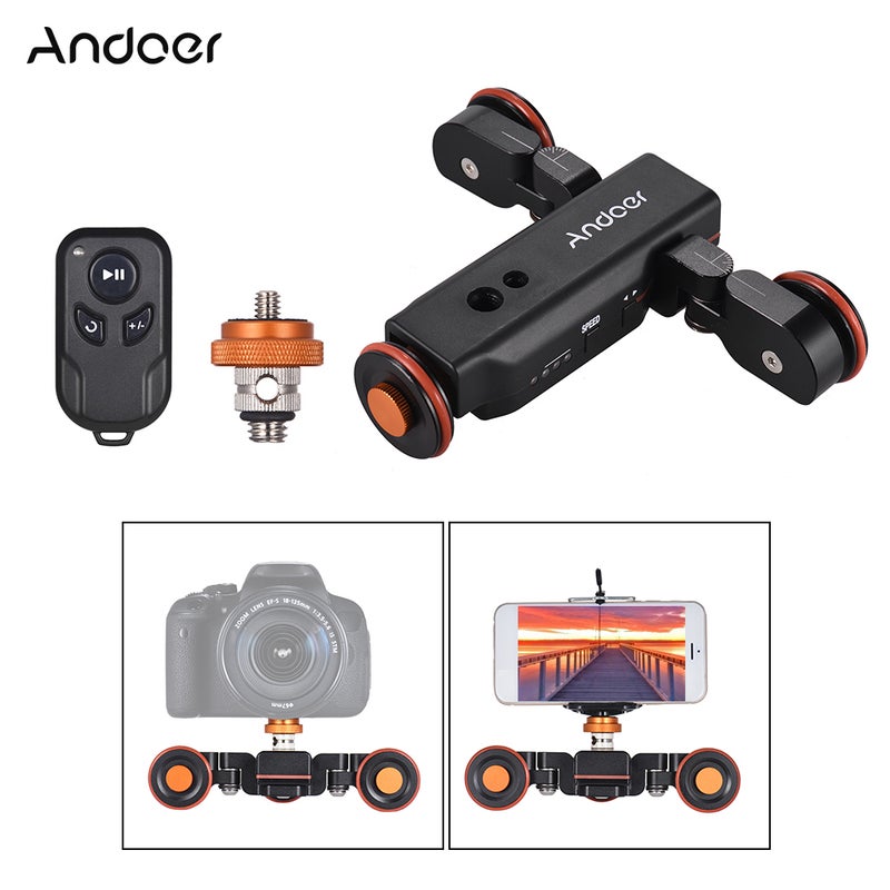 ANDOER Motorized Video Camera Dolly With Scale Indication Black  - Image 5