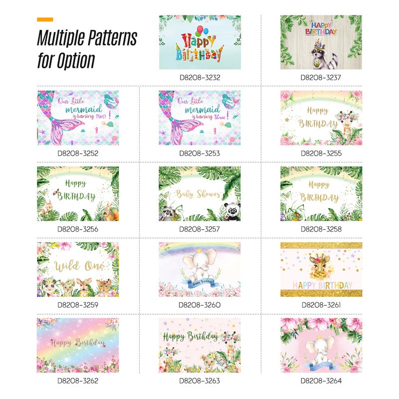 خلفية قماشية للتصوير الفوتوغرافي مطبوع عليها عبارة "Happy Birthday" متعدد الألوان - Image 2