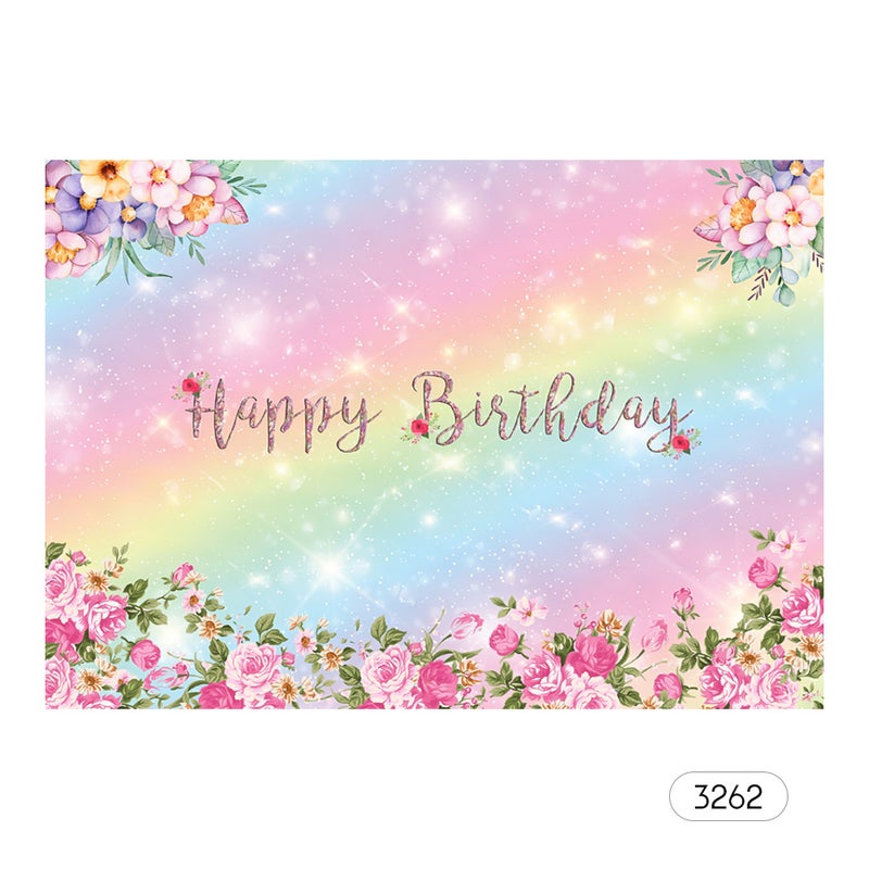 خلفية قماشية للتصوير الفوتوغرافي مطبوع عليها عبارة "Happy Birthday" متعدد الألوان - Image 5