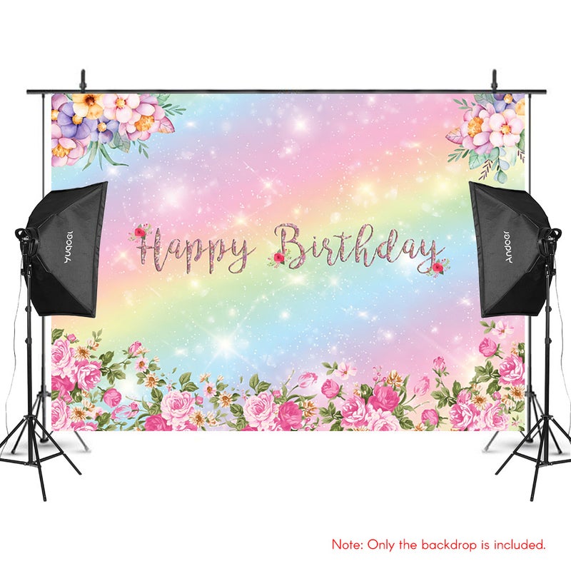 خلفية قماشية للتصوير الفوتوغرافي مطبوع عليها عبارة "Happy Birthday" متعدد الألوان - Image 4