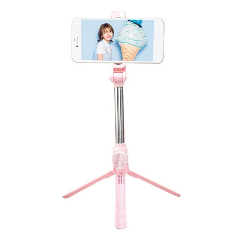 Generic Multifunctional Tripod Stand And Phone Holder Pink  - Image 1
