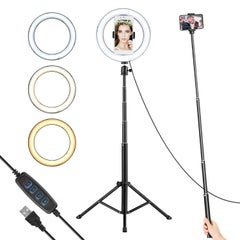 Dimmable LED Ring Video Light For Photography White