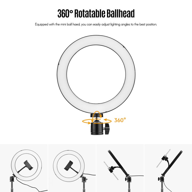 Generic - Dimmable LED Ring Video Light For Photography White - Image 1
