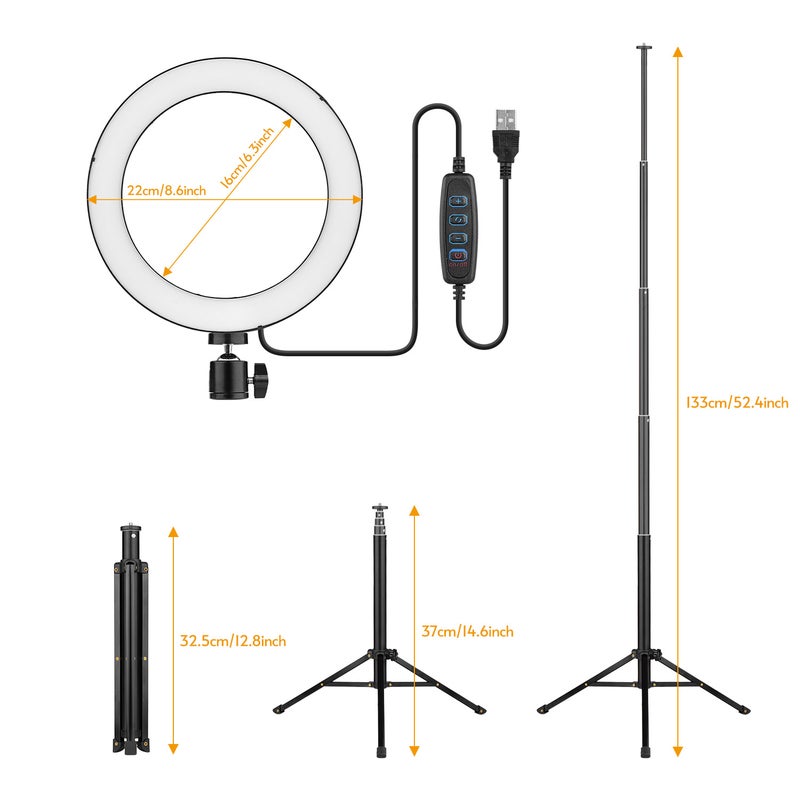 Generic - Dimmable LED Ring Video Light For Photography White - Image 1