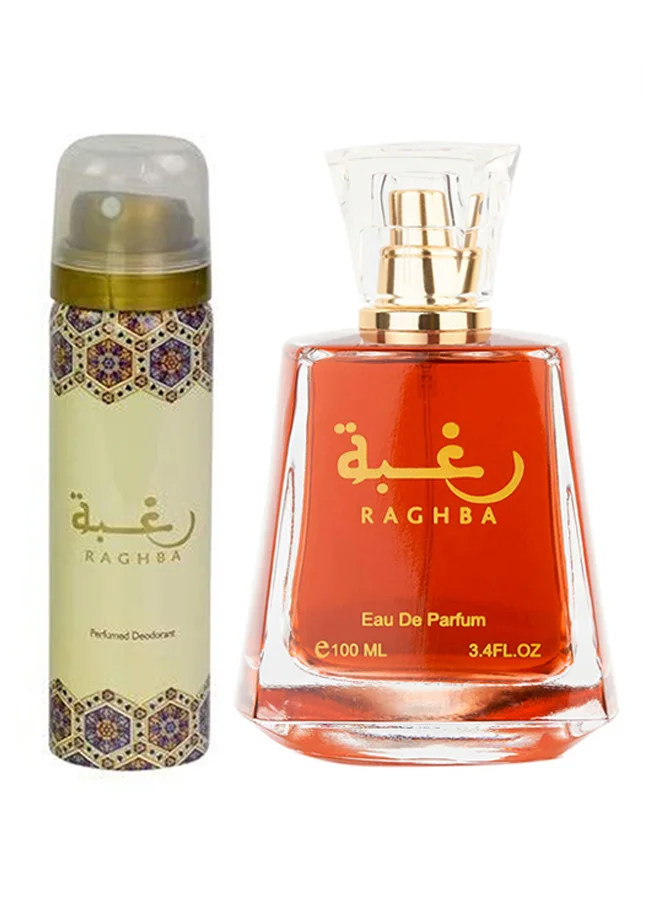 Lattafa Raghba EDP With Perfumed Deodorant