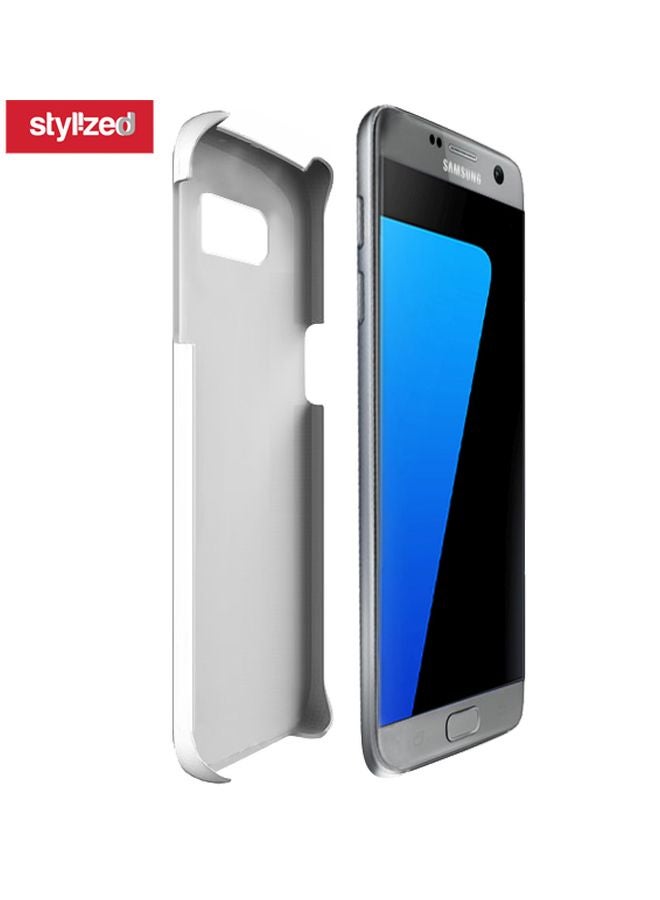 ستايلايزد غطاء حماية واقٍ مزين بطبعة لعبارة "Work Harder" لهاتف سامسونج جالاكسي S7 رمادي / أبيض - Image 2