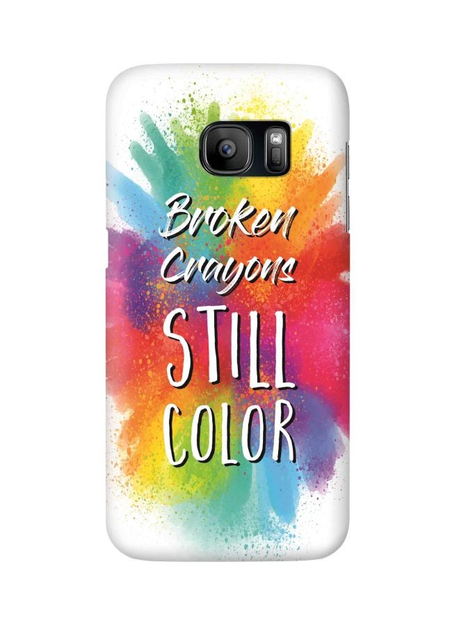 ستايلايزد غطاء حماية بطبعة عبارة "Broken Crayons" من سلسلة سناب كلاسيك لهاتف سامسونج جالاكسي S7 أزرق/أحمر/أصفر - Image 1