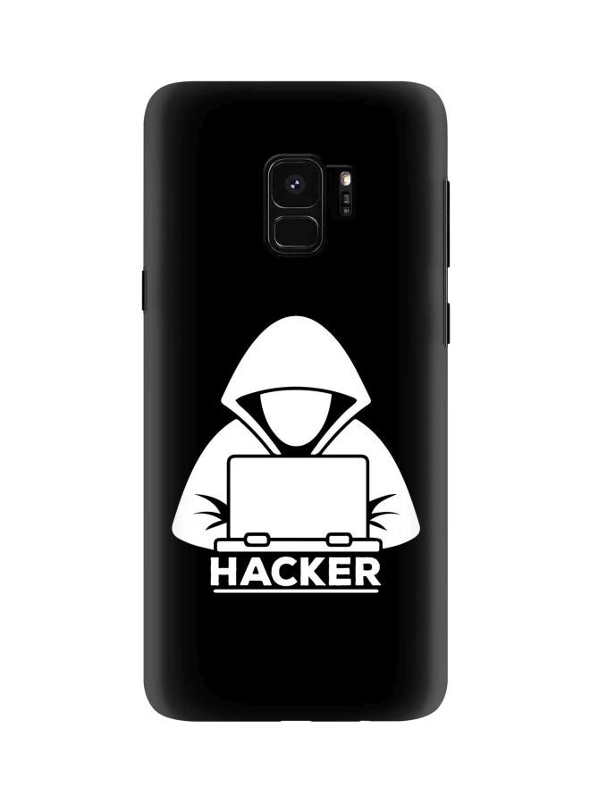 ستايلايزد غطاء حماية من سلسلة سناب كلاسيك بطبعة لكلمة "Hacker" لهاتف سامسونج جالاكسي S9 أسود/ أبيض - Image 1
