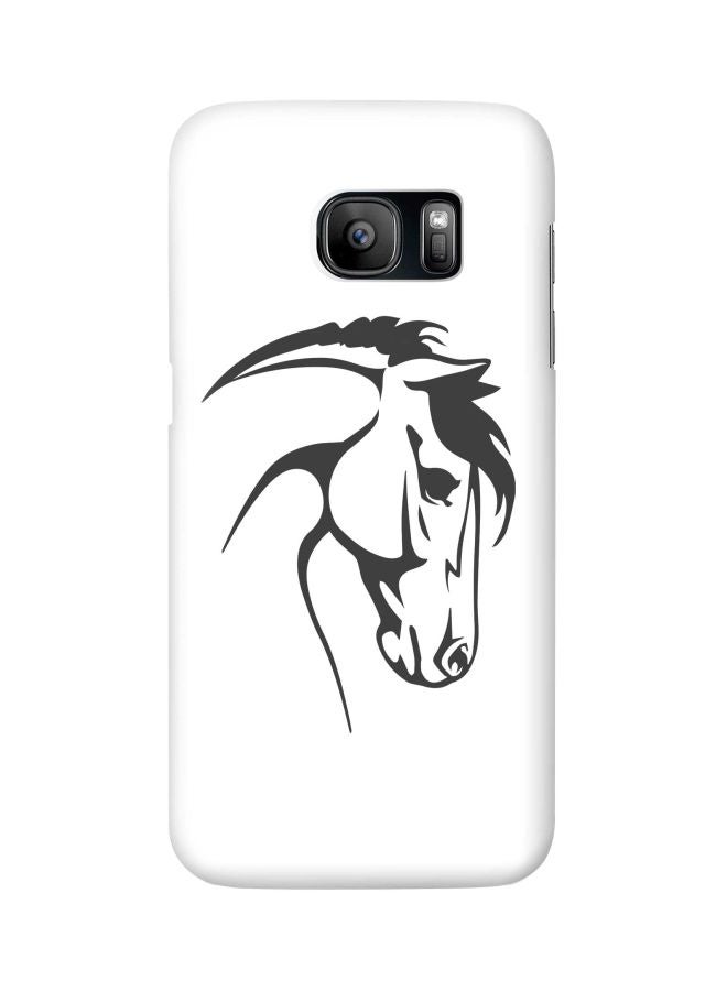 Stylizedd Snap Classic Series Arab Stallion Printed Case Cover For Samsung Galaxy S7 White/Black - Image 1