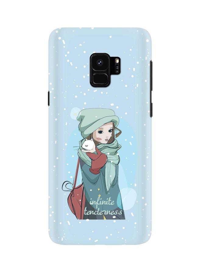 ستايلايزد غطاء حماية من سلسلة سناب كلاسيك بطبعة عبارة "Infinite Tenderness" لجهاز سامسونج جالاكسي S9 أزرق/أخضر/بني - Image 1