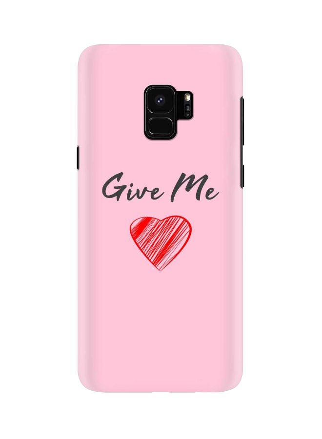 ستايلايزد غطاء حماية من سلسلة سناب كلاسيك مزين بطبعة لعبارة "Give Me Love" لهاتف سامسونج جالاكسي S9 وردي/ أسود/ أحمر - Image 1