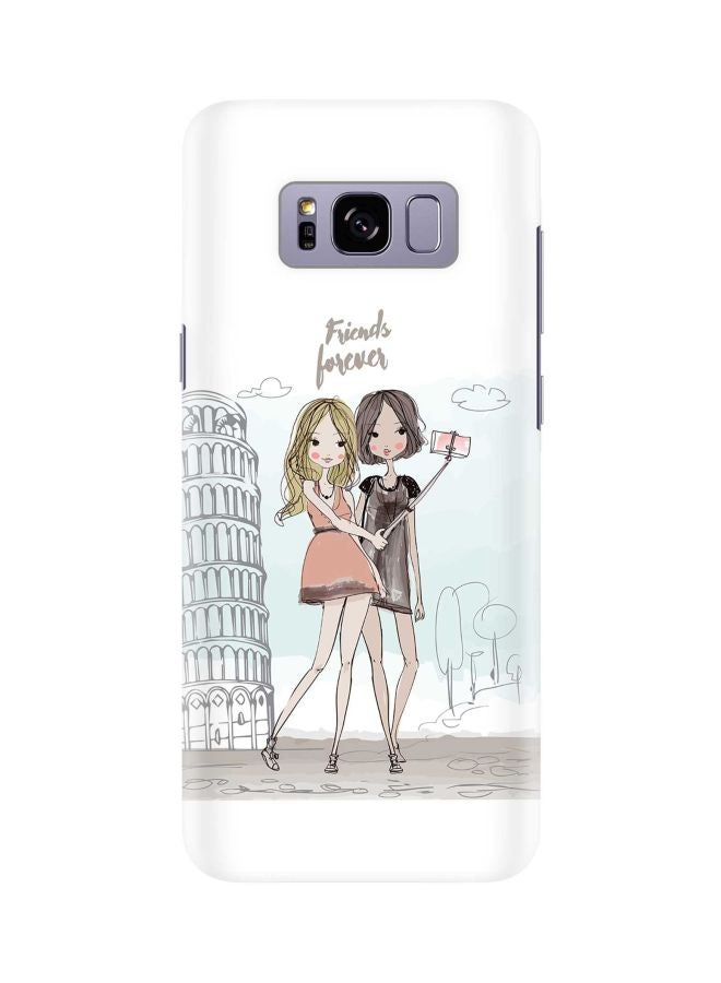 Stylizedd Snap Classic Series Friends Forever Printed Case Cover For Samsung Galaxy S8 White/Black/Beige - Image 1