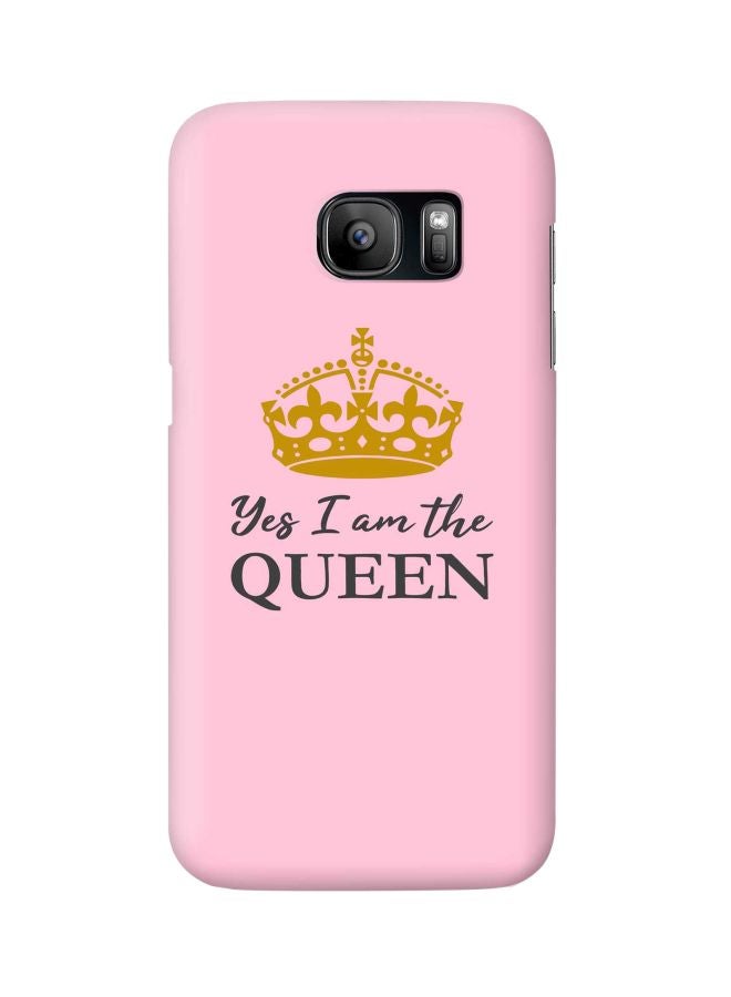 ستايلايزد غطاء حماية من سلسلة سناب كلاسيك بطبعة عبارة "I'm The Queen" لهاتف سامسونج جالاكسي S7 وردي/ أسود/ ذهبي - Image 1