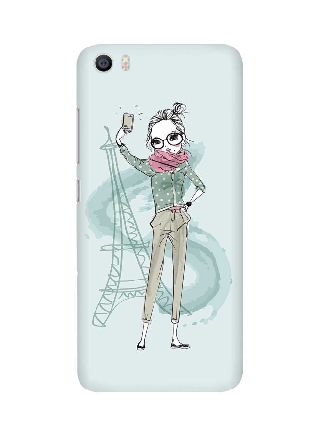 ستايلايزد غطاء حماية من سلسلة سناب كلاسيك بطبعة صورة سيلفي مع برج إيفل لهاتف شاومي مي 5 أزرق / بني / أبيض - Image 1