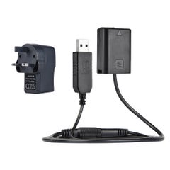 ANDOER NP-FW50 Dummy Battery + 5V 3A USB Power Adapter Cable With Power Plug Replacement Black  - Image 2